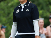 Amy Yang of Republic of Korea reacts to her putt on the 18th green during Day Three of the KPMG Women's PGA Championship at Sahalee Country...