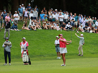 Lexi Thompson of the United States follows her fairway shot on the 18th hole toward the green during Day Three of the KPMG Women's PGA Champ...