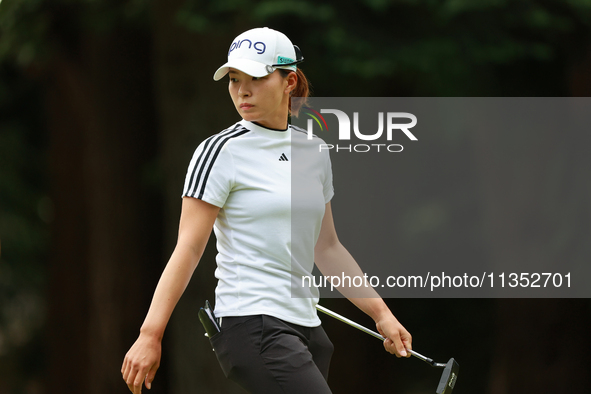 Hinako Shibuno of Japan walks on the 6th hole during Day Three of the KPMG Women's PGA Championship at Sahalee Country Club in Sammamish, Wa...