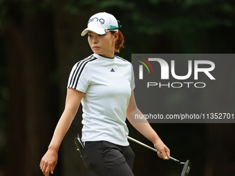 Hinako Shibuno of Japan walks on the 6th hole during Day Three of the KPMG Women's PGA Championship at Sahalee Country Club in Sammamish, Wa...