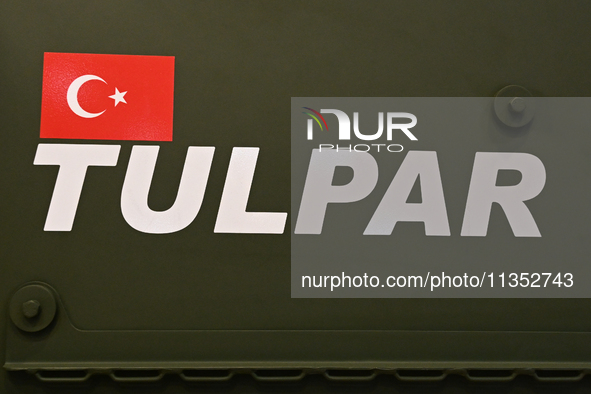 VILLEPINTE, FRANCE - JUNE 21: 
Details of the Otokar Tulpar, a Turkish heavy infantry fighting vehicle on display at the Eurosatory Defense...