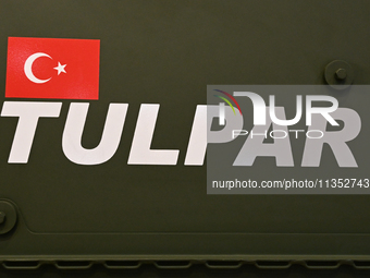 VILLEPINTE, FRANCE - JUNE 21: 
Details of the Otokar Tulpar, a Turkish heavy infantry fighting vehicle on display at the Eurosatory Defense...