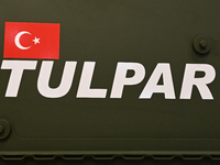 VILLEPINTE, FRANCE - JUNE 21: 
Details of the Otokar Tulpar, a Turkish heavy infantry fighting vehicle on display at the Eurosatory Defense...