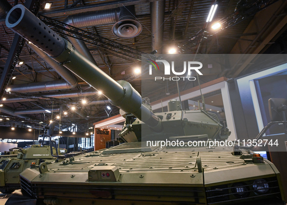 VILLEPINTE, FRANCE - JUNE 21: 
The Otokar Tulpar, a Turkish heavy infantry fighting vehicle on display at the Eurosatory Defense and Securit...