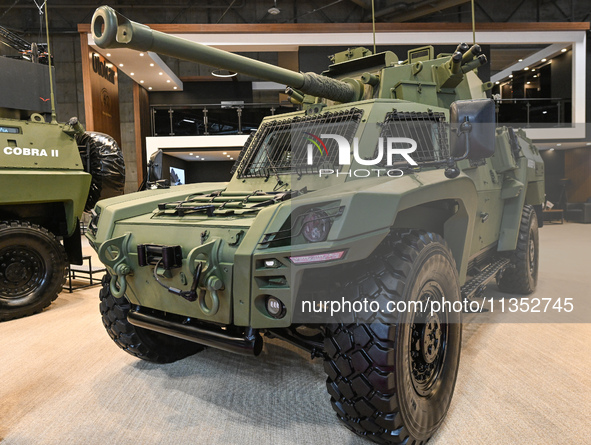 VILLEPINTE, FRANCE - JUNE 21: 
The Otokar Akrep II, a Turkish multi-role vehicle on display at the Eurosatory Defense and Security expo, on...