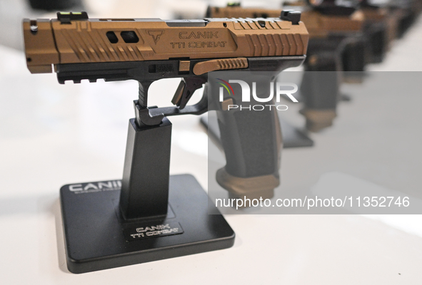 VILLEPINTE, FRANCE - JUNE 21: 
Pistolet CANIK TTI Combat on display at the Eurosatory Defense and Security expo, on June 21, 2024, in Paris-...