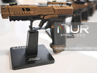 VILLEPINTE, FRANCE - JUNE 21: 
Pistolet CANIK TTI Combat on display at the Eurosatory Defense and Security expo, on June 21, 2024, in Paris-...