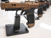 VILLEPINTE, FRANCE - JUNE 21: 
Pistolet CANIK TTI Combat on display at the Eurosatory Defense and Security expo, on June 21, 2024, in Paris-...