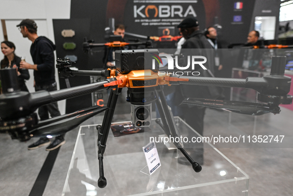 VILLEPINTE, FRANCE - JUNE 21: 
The RAPTOR drone on display at the Eurosatory Defense and Security expo, on June 21, 2024, in Paris-Nord Vill...