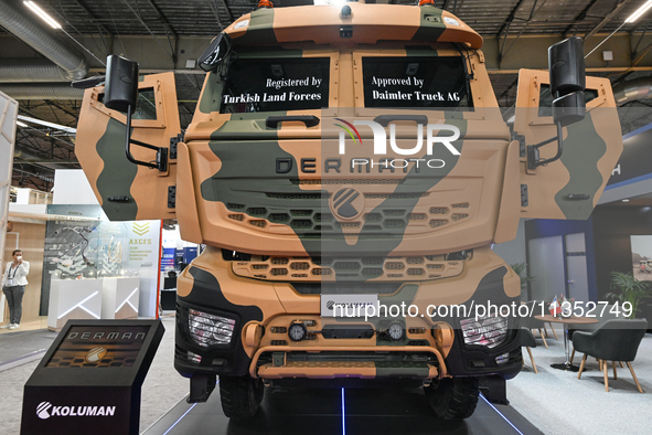 VILLEPINTE, FRANCE - JUNE 21: 
The Derman, a Turkish armored logistics vehicle, on display at the Eurosatory Defense and Security expo, on J...