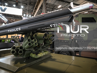 VILLEPINTE, FRANCE - JUNE 21: 
The FZ602 - Thales Belgium SA - Rocket System 70mm, on display at the Eurosatory Defense and Security expo, o...