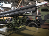 VILLEPINTE, FRANCE - JUNE 21: 
The FZ602 - Thales Belgium SA - Rocket System 70mm, on display at the Eurosatory Defense and Security expo, o...