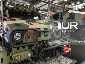 VILLEPINTE, FRANCE - JUNE 21: 
The LMV2 - Light Multirole Vehicle 4x4, on display at the Eurosatory Defense and Security expo, on June 21, 2...