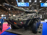 VILLEPINTE, FRANCE - JUNE 21: 
The Centauro II 105mm/120mm, an Italian military vehicle, seen at the Eurosatory Defense and Security expo, o...