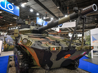 VILLEPINTE, FRANCE - JUNE 21: 
The Centauro II 105mm/120mm, an Italian military vehicle, seen at the Eurosatory Defense and Security expo, o...