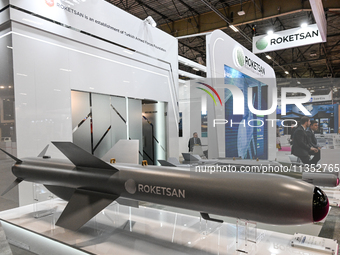 VILLEPINTE, FRANCE - JUNE 21: 
The UAV-230 Air-to-Surface Ballistic Supersonic Missile, on display at the Eurosatory Defense and Security ex...