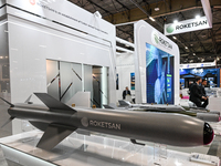 VILLEPINTE, FRANCE - JUNE 21: 
The UAV-230 Air-to-Surface Ballistic Supersonic Missile, on display at the Eurosatory Defense and Security ex...