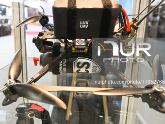 VILLEPINTE, FRANCE - JUNE 21: 
A pepper spray drone, on display at the Eurosatory Defense and Security expo, on June 21, 2024, in Paris-Nord...