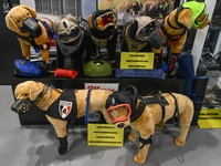 VILLEPINTE, FRANCE - JUNE 21: 
Special equipment on display for police and military dogs, at the Eurosatory Defense and Security expo in, on...