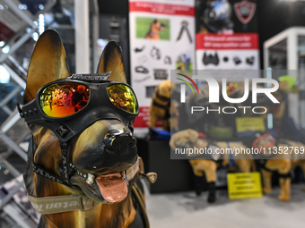 VILLEPINTE, FRANCE - JUNE 21: 
Special equipment on display for police and military dogs, at the Eurosatory Defense and Security expo in, on...