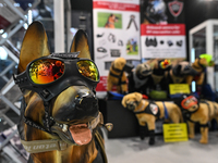 VILLEPINTE, FRANCE - JUNE 21: 
Special equipment on display for police and military dogs, at the Eurosatory Defense and Security expo in, on...