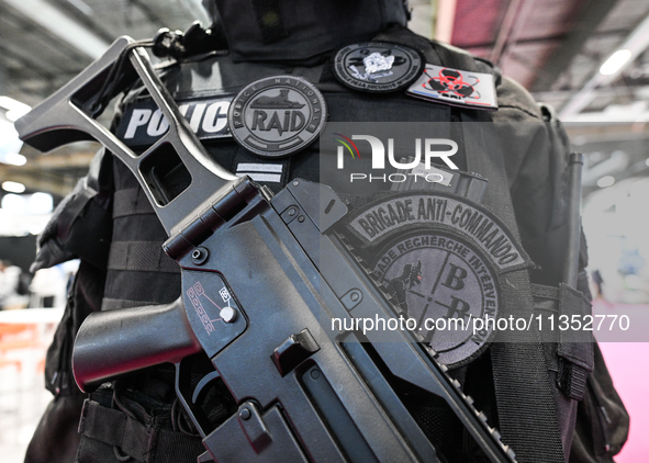 VILLEPINTE, FRANCE - JUNE 21: 
French National Police equipment, on display at the Eurosatory Defense and Security expo, on June 21, 2024, i...