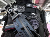 VILLEPINTE, FRANCE - JUNE 21: 
French National Police equipment, on display at the Eurosatory Defense and Security expo, on June 21, 2024, i...