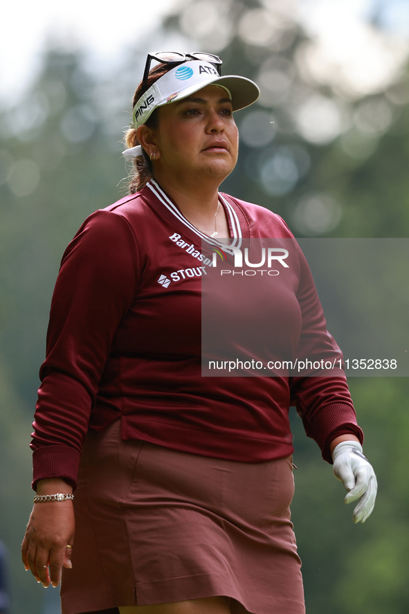 Lizette Salas of the United States walks on the 10th hole during Day Three of the KPMG Women's PGA Championship at Sahalee Country Club in S...