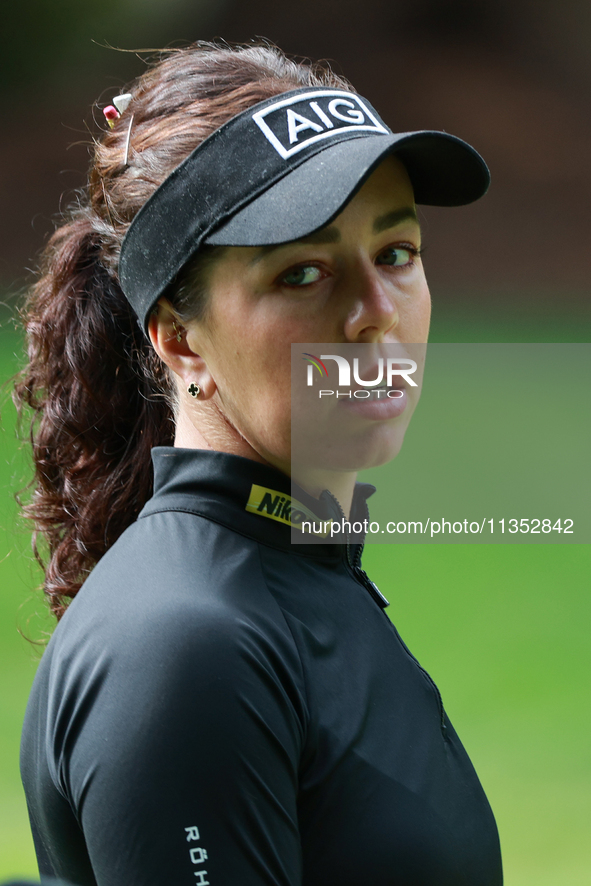 Georgia Hall of England walks on the 10th hole during Day Three of the KPMG Women's PGA Championship at Sahalee Country Club in Sammamish, W...