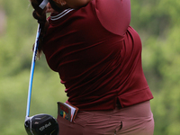 Lizette Salas of the United States tees off on the 11th hole during Day Three of the KPMG Women's PGA Championship at Sahalee Country Club i...