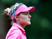 Lexi Thompson of Florida looks down the 18th fairway during the third round of the KPMG Women's PGA Championship at Sahalee Country Club on...