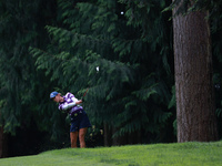 Azahara Munoz of Spain plays her second shot toward the 10th green during Day Three of the KPMG Women's PGA Championship at Sahalee Country...