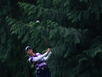 Azahara Munoz of Spain plays her second shot toward the 10th green during Day Three of the KPMG Women's PGA Championship at Sahalee Country...