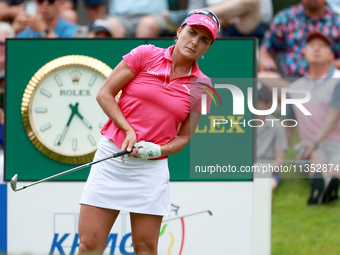 Lexi Thompson of Florida follows her shot from the 17th tee during the third round of the KPMG Women's PGA Championship at Sahalee Country C...