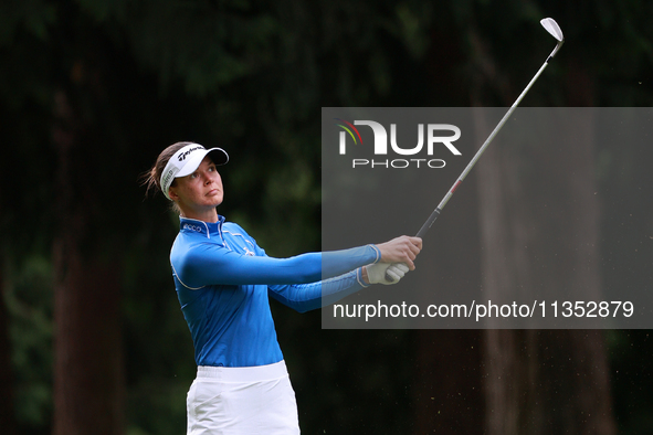 Esther Henseleit of Germany follows her ball toward the 10th green during Day Three of the KPMG Women's PGA Championship at Sahalee Country...