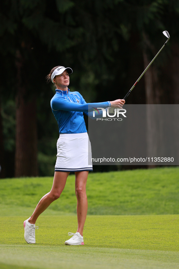 Esther Henseleit of Germany follows her ball toward the 10th green during Day Three of the KPMG Women's PGA Championship at Sahalee Country...