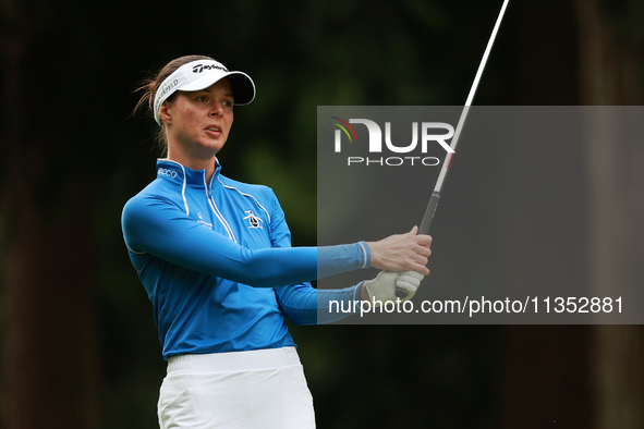 Esther Henseleit of Germany follows her ball toward the 10th green during Day Three of the KPMG Women's PGA Championship at Sahalee Country...