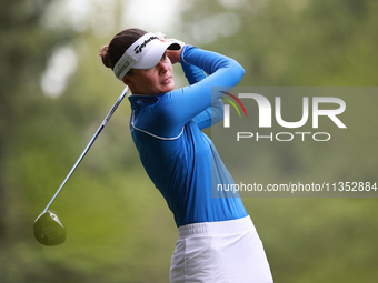 Esther Henseleit of Germany tees off on the 11th hole during Day Three of the KPMG Women's PGA Championship at Sahalee Country Club in Samma...