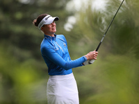 Esther Henseleit of Germany tees off on the 11th hole during Day Three of the KPMG Women's PGA Championship at Sahalee Country Club in Samma...