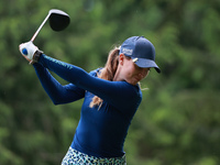 Morgane Metraux of Switzerland tees off on the 11th hole during Day Three of the KPMG Women's PGA Championship at Sahalee Country Club in Sa...