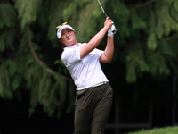 Haeran Ryu of Republic of Korea hits from the 16th fairway during the third round of the KPMG Women's PGA Championship at Sahalee Country Cl...