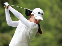 Mi Hyang Lee of Republic of Korea tees off onthe 11th hole during Day Three of the KPMG Women's PGA Championship at Sahalee Country Club in...