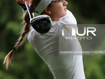 Gabriela Ruffels of Australia tees off on the 11th hokle during Day Three of the KPMG Women's PGA Championship at Sahalee Country Club in Sa...