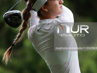 Gabriela Ruffels of Australia tees off on the 11th hokle during Day Three of the KPMG Women's PGA Championship at Sahalee Country Club in Sa...