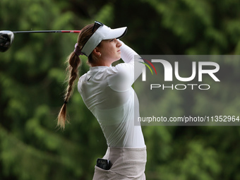 Gabriela Ruffels of Australia tees off on the 11th hokle during Day Three of the KPMG Women's PGA Championship at Sahalee Country Club in Sa...