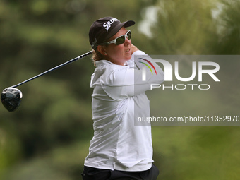 Ashleigh Buhai of South Africa tees off on the 11th hole during Day Three of the KPMG Women's PGA Championship at Sahalee Country Club in Sa...