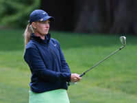 Frida Kinhult of Sweden prepares to play her second shot on the 10th hole during Day Three of the KPMG Women's PGA Championship at Sahalee C...