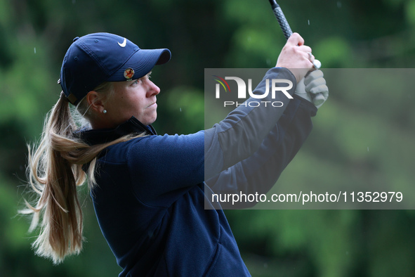 Frida Kinhult of Sweden tees off on the 11th hole during Day Three of the KPMG Women's PGA Championship at Sahalee Country Club in Sammamish...