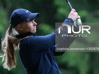 Frida Kinhult of Sweden tees off on the 11th hole during Day Three of the KPMG Women's PGA Championship at Sahalee Country Club in Sammamish...