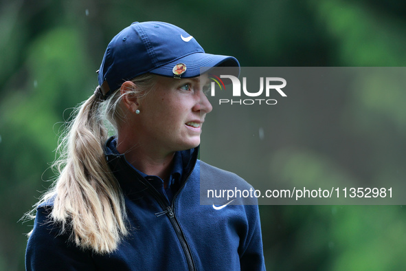 Frida Kinhult of Sweden tees off on the 11th hole during Day Three of the KPMG Women's PGA Championship at Sahalee Country Club in Sammamish...